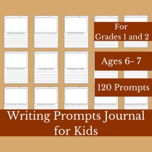 Writing Prompts for Kids - Journal with 120 Fun & Creative Prompts - Draw and Write Pages - For 1st and 2nd graders - Improve Writing Skills