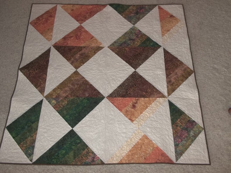 Orange Brown Green Lap quilt
