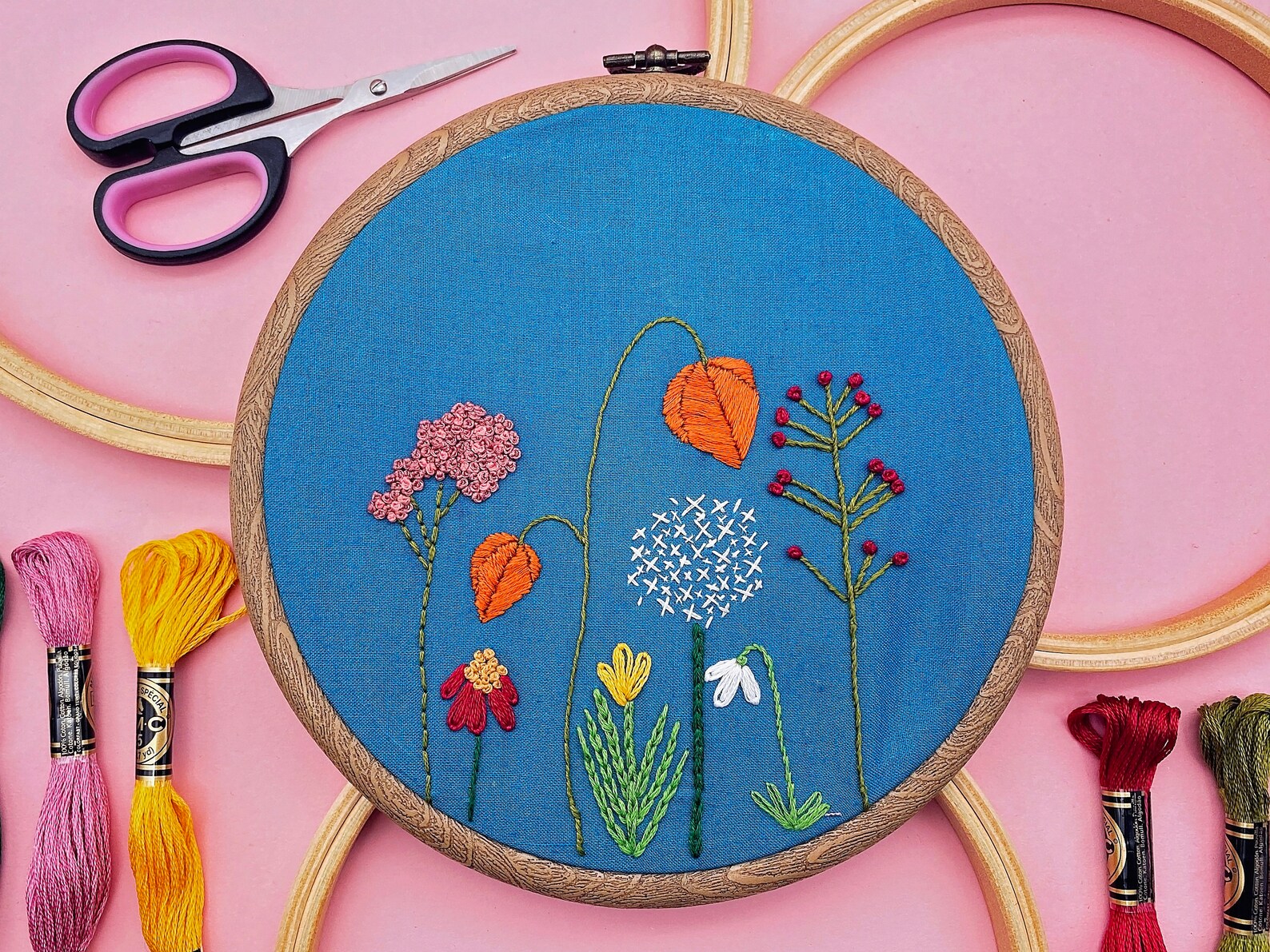 Flowers Embroidery Kit Floral Hand Embroidery for Beginners Etsy UK