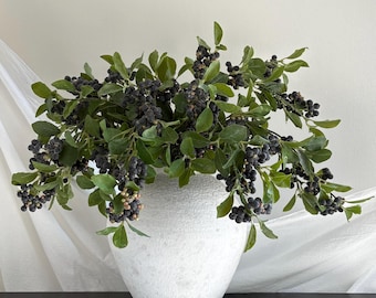 34.6" Long Stems Berries Artificial Blueberry Wreath Holiday Decor Gifts Faux Greenery Stem Bouquet Filler Faux Juniper Berry Branch BB01