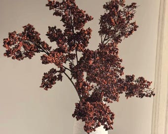 Faux Long Berry Stem Dusty Plum Berry Stems Artificial Seeded Fall Winter Branch for House Warming Gifts Faux Dried Floral Decor RF03