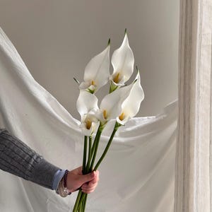 5-teiliges Set aus künstlichen Calla-Lilien-Blumen, künstlichem Maiglöckchenstrauß, Seidenblumenarrangement, Hochzeits- und Heimdekoration CL03