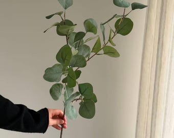 Real touch Green Purple eucalyptus Branch, fake eucalyptus stem for DIY eucalyptus garland, eucalyptus arrangement, Spring Home Decor