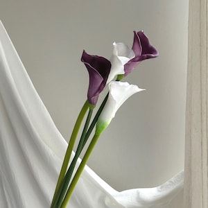 Lirio de cala artificial para despedida de soltera, lirio de los valles artificial, ramos de lirios de cala, flores para el pasillo de la ceremonia de boda para la novia