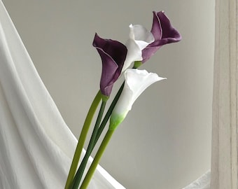 Faux Calla Lily Flower Bridal Shower Decor Long Artificial Calla Lily Bouquet Silk Flowers Arrangement Wedding Aisle Home Decoration CL01