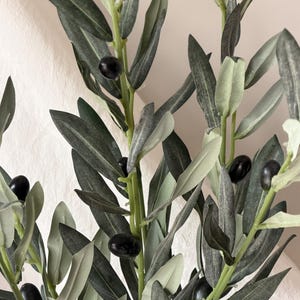 Faux Olive Branch For Greenery Garland Fake Olive Stem with Olives Artificial Olive Tree Stems For Bouquet Greenery Christmas Decor OL01 image 3
