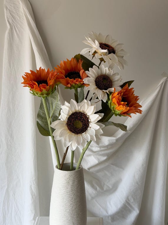 Echte Sonnenblumen, künstliche Sonnenblumen für DIY Blumenstrauß, künstliche Sonnenblumen-Mittelstücke, Muttertagsgeschenk, Frühlings-Sommer-Wohnkultur