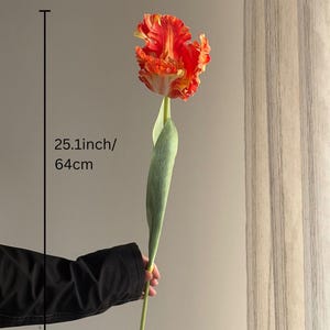 Fake parrot tulip flower,artificial tulips stems, Real touch tulip,fake flower arrangements,fake tulip for Mothers Day gift image 5