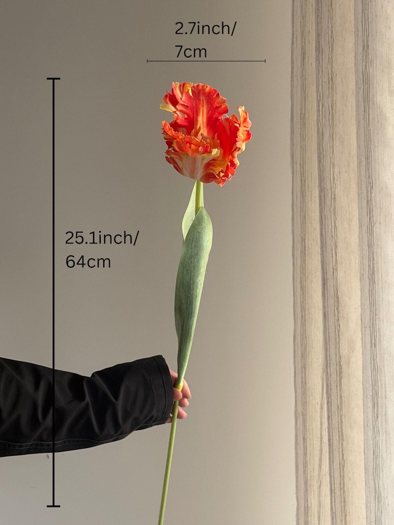 Fake parrot tulip flower,artificial tulips stems, Real touch tulip,fake flower arrangements,fake tulip for Mothers Day gift image 5