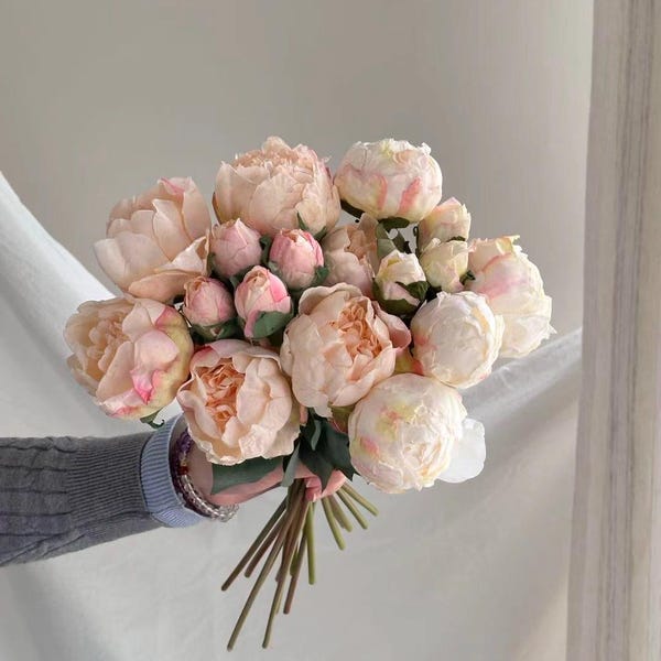 Fake Peony Bouquets Real Touch Faux Peony Faux Flowers Arrangement Bridal Bouquet Holiday Home Decor PB02