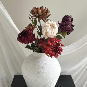 Crisântemo artificial, flor de crisântemo falsa para decoração de outono, arranjo de flores artificiais, lembrancinhas fúnebres, crisântemo de seda CY03