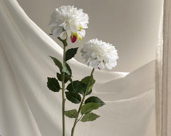 Faux Dahlia, White Dahlia Flowers, Gradient Dahlia, DIY Centerpieces, DIY Wedding Bouquet, Artificial Flowers For House Warming gift DL01
