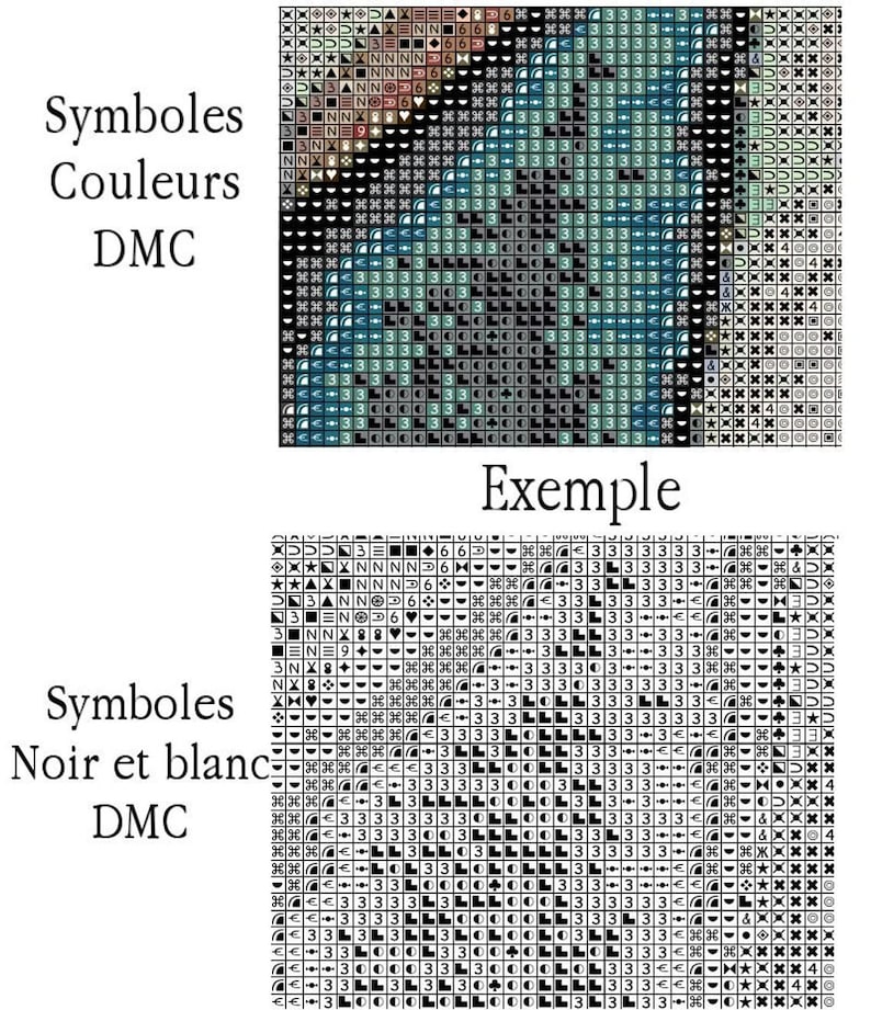 Chevaux Cross Stitch Pattern DMC Needlepoint Pattern Embroidery Chart Imprimable PDF T\u00e9l\u00e9chargement instantan\u00e9