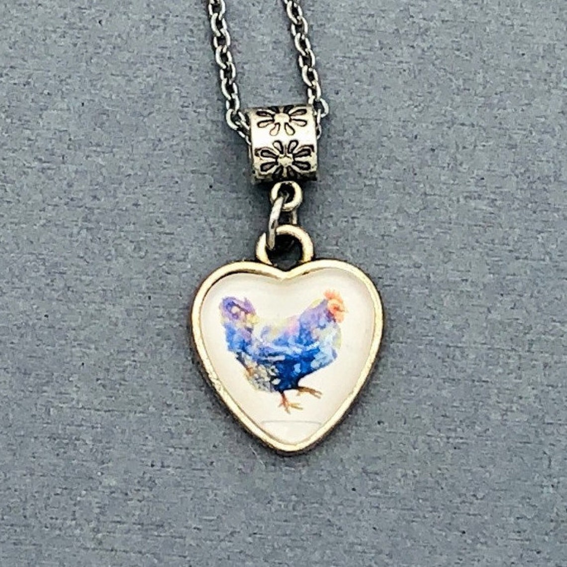 Chicken Charm Necklace Backyard Chickens Rooster Jewelry Etsy