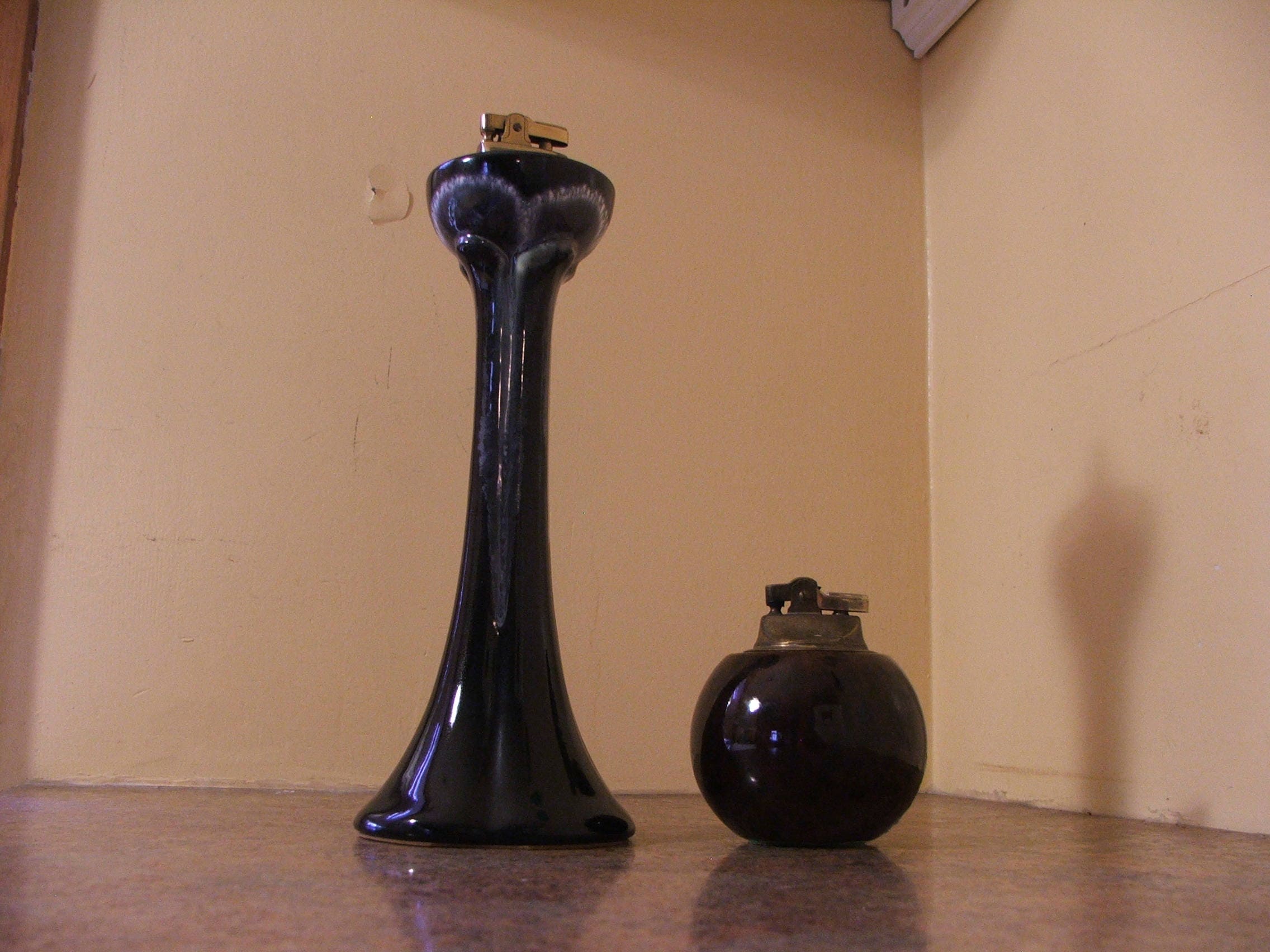 Pair of Vintage 1960s Royal Haeger Pottery and Brass Table - Etsy