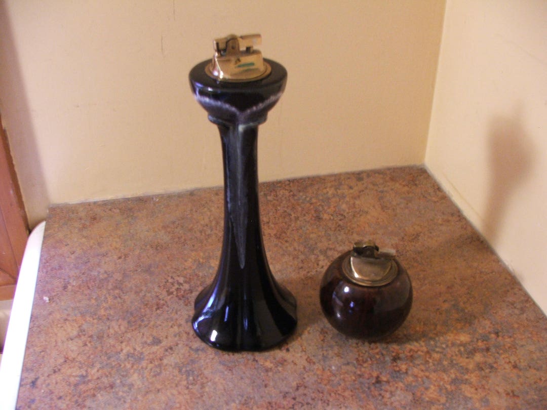Pair of Vintage 1960s Royal Haeger Pottery and Brass Table - Etsy