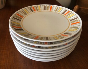 Set of Eight (8) Noritake Progression China Mardi Gras Salad Plates