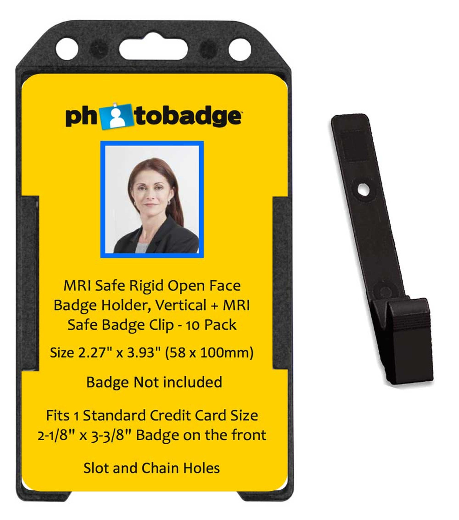 MRI Safe Badge Clip and Rigid Open Face Vertical Holder 10 Etsy