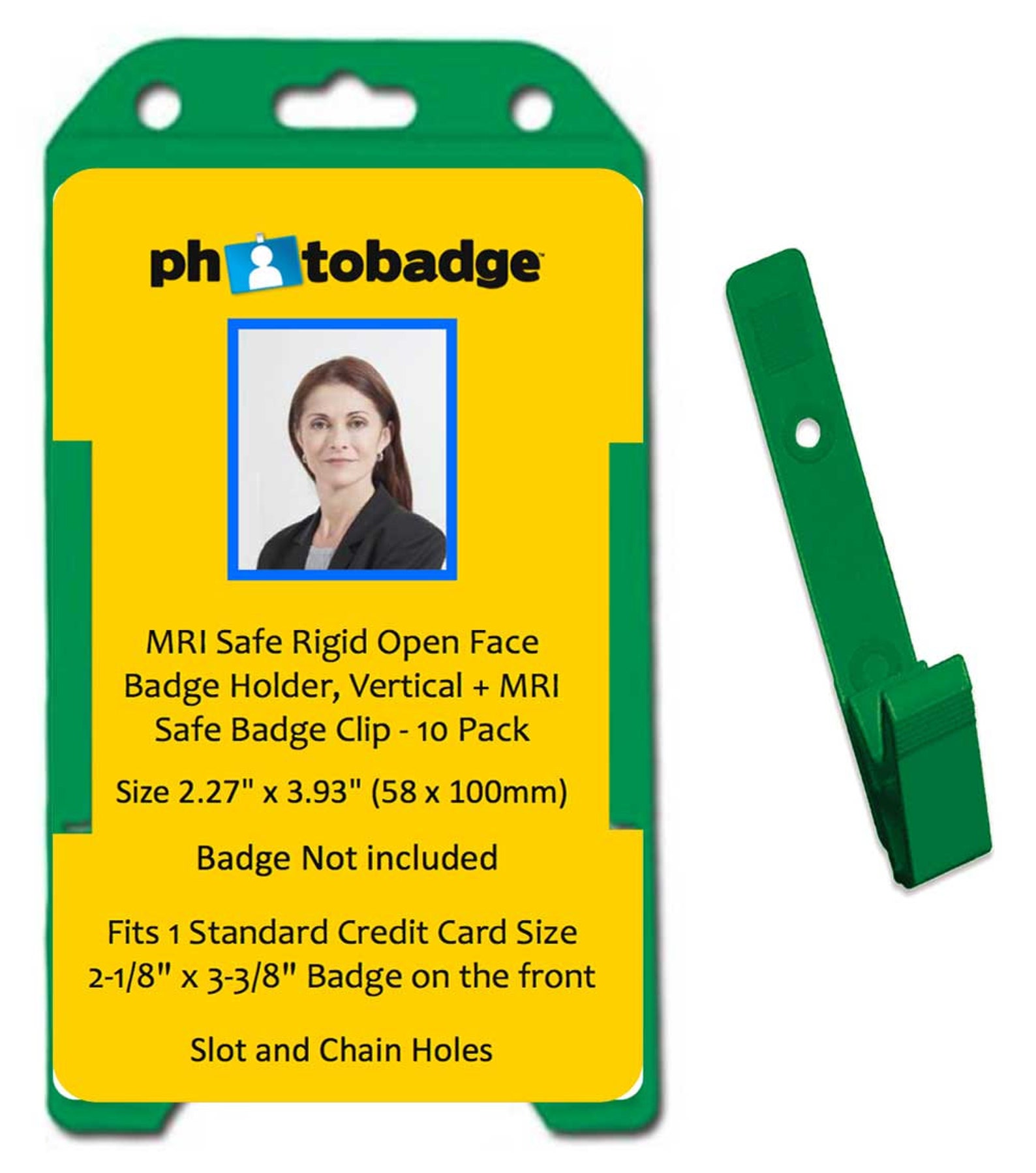 MRI Safe Badge Clip and Rigid Open Face Vertical Holder 10 Etsy