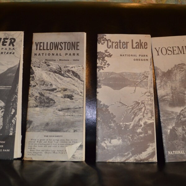 1950's and 1960's //  National Parks Maps // Set of 8 maps