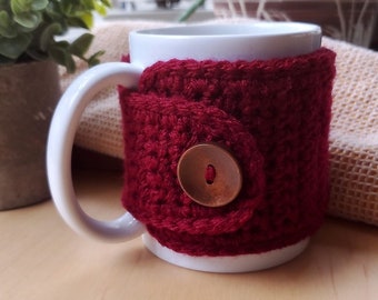 Burgundy Mug Cozy - Coffee Gift - Anytime Gift