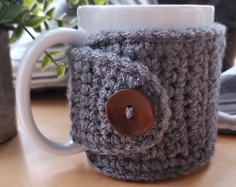 Mug Cozy Grey | Coffee  and Tea Lovers Gift | Mug Sweater | Holiday Mug Warmer