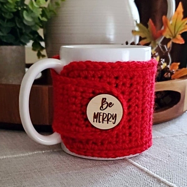 Be Merry Mug Cozy - Red Mug Sweater