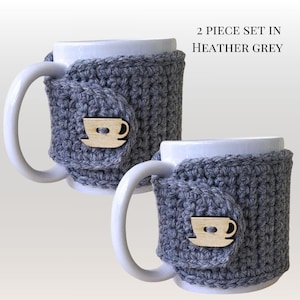 2 Piece Grey Coffee or Tea Cozy Wraps