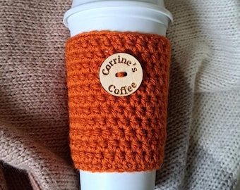 Personalized Cup Cozy: Handmade Coffee Tea Sleeve