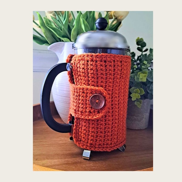 Pumpkin French Press Cozy Cover - Cafetiere Cosy - Coffee Press Cozy