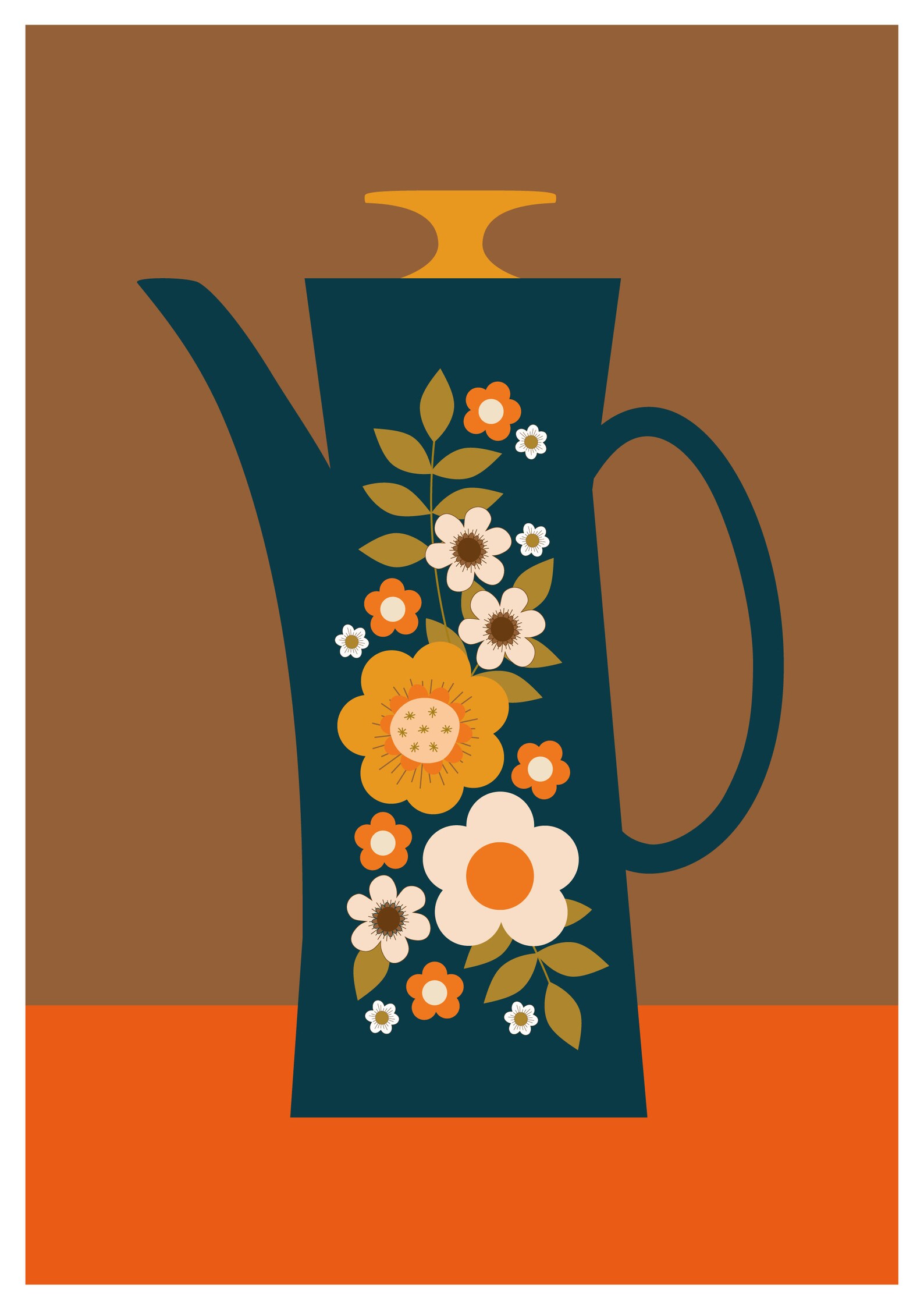 Mid Century Coffee Pot Giclee Art Print Meakin Studio/John Etsy