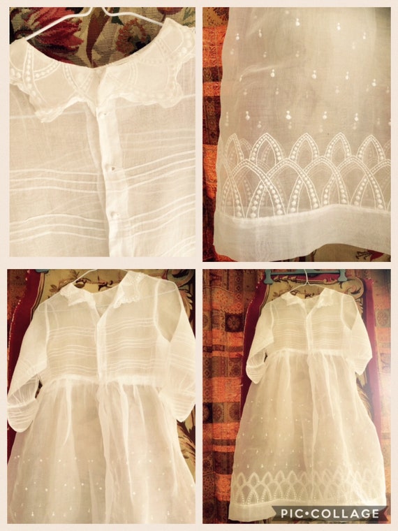 Vintage Organza Dress, Sheer Spotted Silk Organza