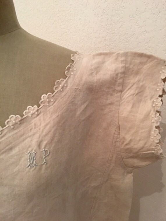 French Organic Linen Nightdress, Monogrammed and e