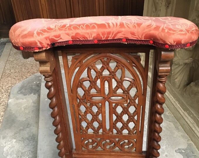 French Prayer Chair 1800s Handcarved Back Barley Twist Side Etsy