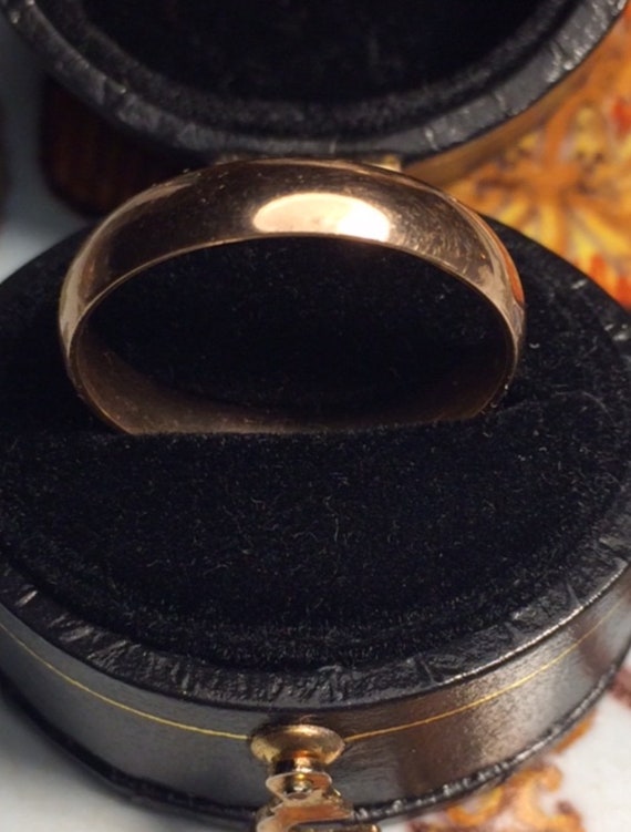 Wedding Band, Vintage 9k Gold Wedding Band, Art De