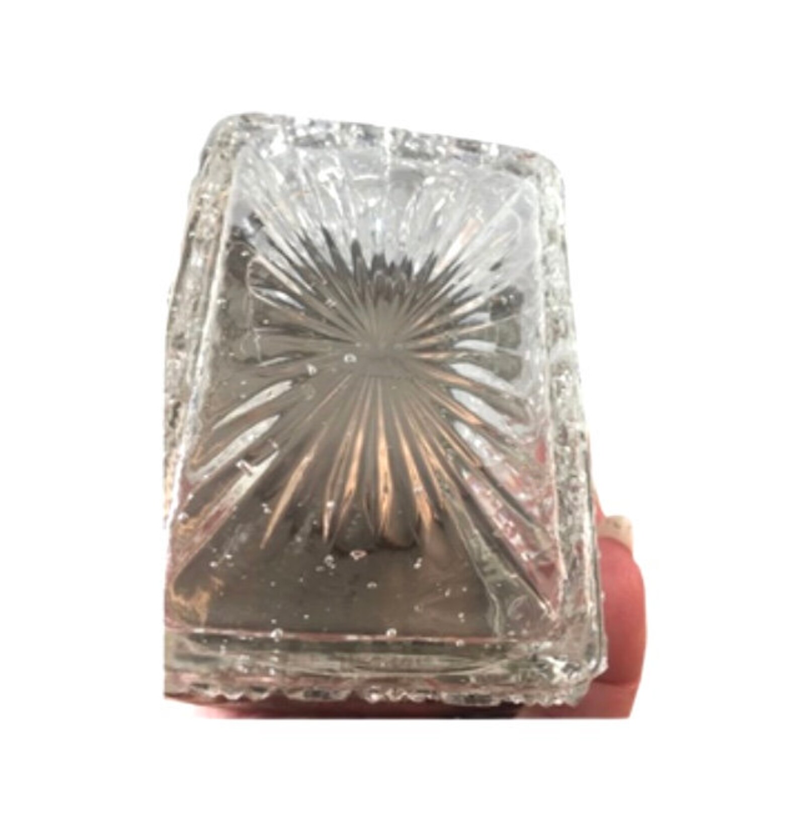 Cut Glass Hobnail Glass Box Keepsake Box Trinkets Cut Glass Etsy