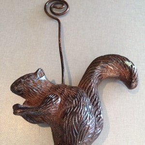 Cast Iron Squirrel Photo Place Business Wedding Card Holder Home Table Decor