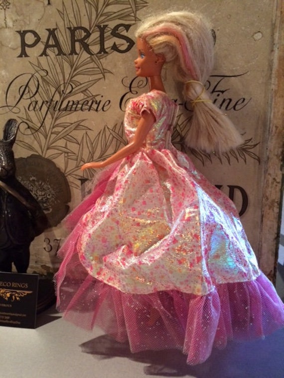 barbie doll in pink gown