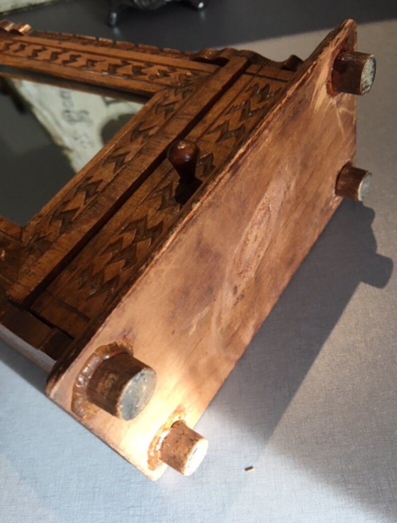 French Armoire French Armoire Toy Dolls Armoire Handmade Wood Carved Armoire 1940s,