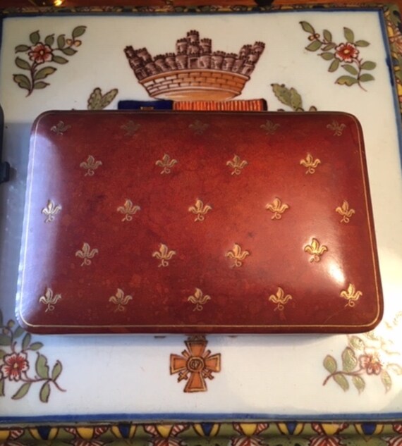 Mens Jewelry Box, Vintage Italian Leather Cufflink