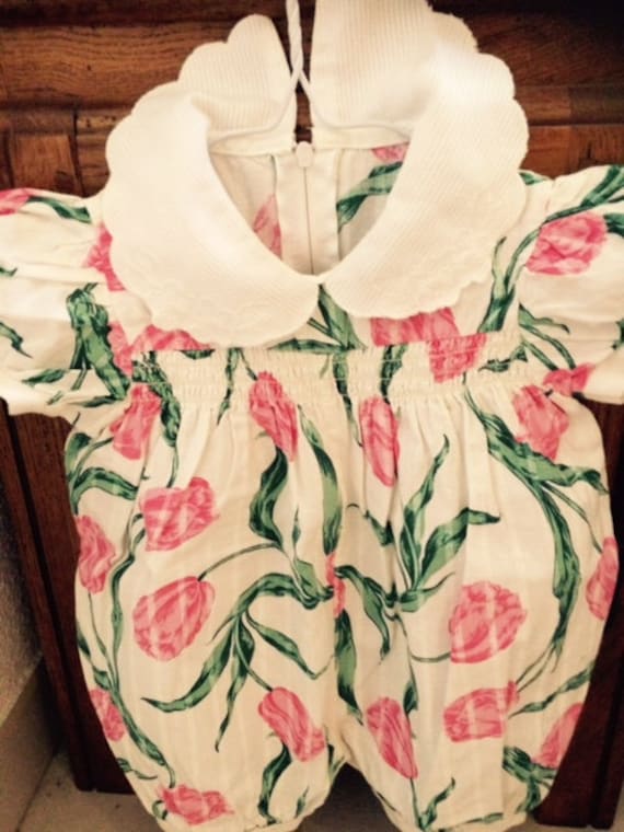 Babys Vintage French Playsuit, 18 months old Girls
