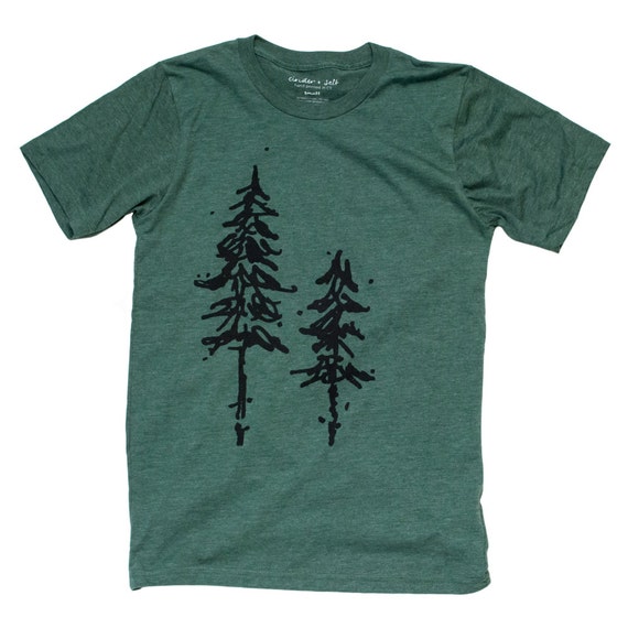 Pine Trees Men's T-shirt Forest Print Pine Tree Print | Etsy