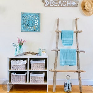 Driftwood Blanket Ladder - Handmade Quilt Ladder - Loft Ladder from Maine Driftwood