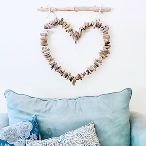 Driftwood Heart Wall Hanging - Handcrafted Wall Decor - Weddings | Coastal Home Decor - Various Sizes