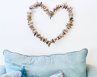 Driftwood Heart Wall Art - 18" - 24" Driftwood Wall Decor - Wedding Gift - Housewarming Gift