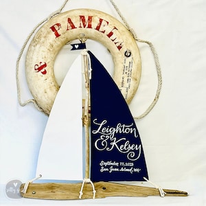 Sailboat Centerpiece - 24&quot; Nautical Centerpiece - Driftwood Wedding Table Sailboat