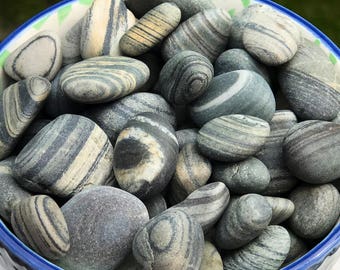 Striped beach rocks | Etsy