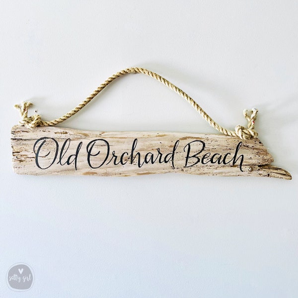 Custom Driftwood Location Sign - Wooden House Sign - Personalized Location Sign with Rope Hanger - Coastal Themed House Sign - Cottage Sign