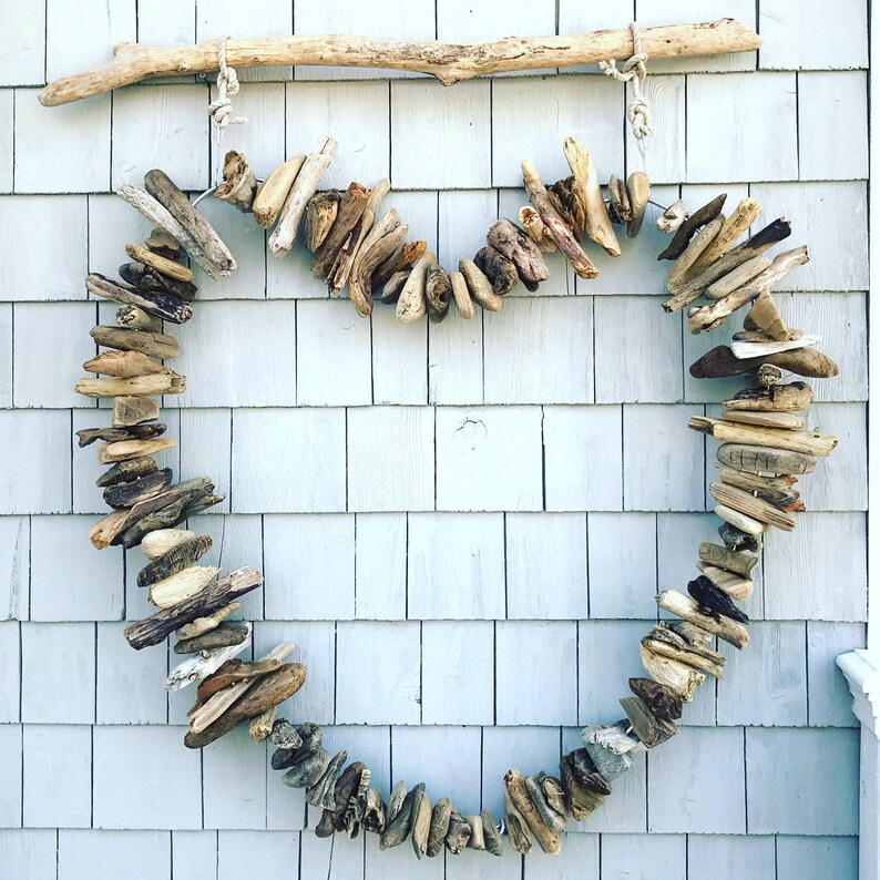 Hanging Driftwood Heart 42 Driftwood Wall Art Home Etsy