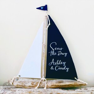 Sailboat Centerpiece - 16&quot; Custom Driftwood Wedding Sailboat - Wedding Table Decor